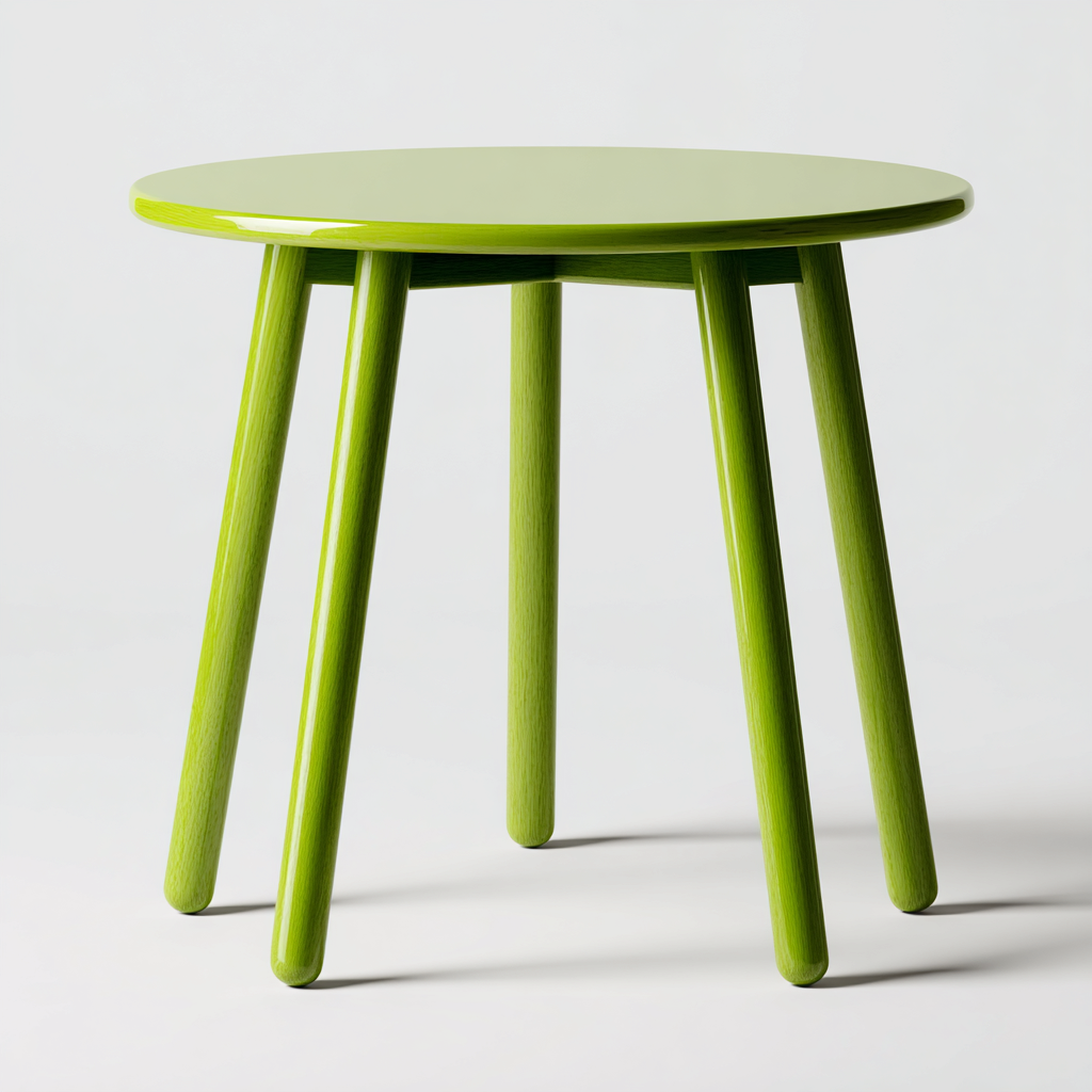 Tuintafel - massief hout - diameter 70x72 cm - groen - geschikt voor buiten - modern ontwerp-Decoroliq