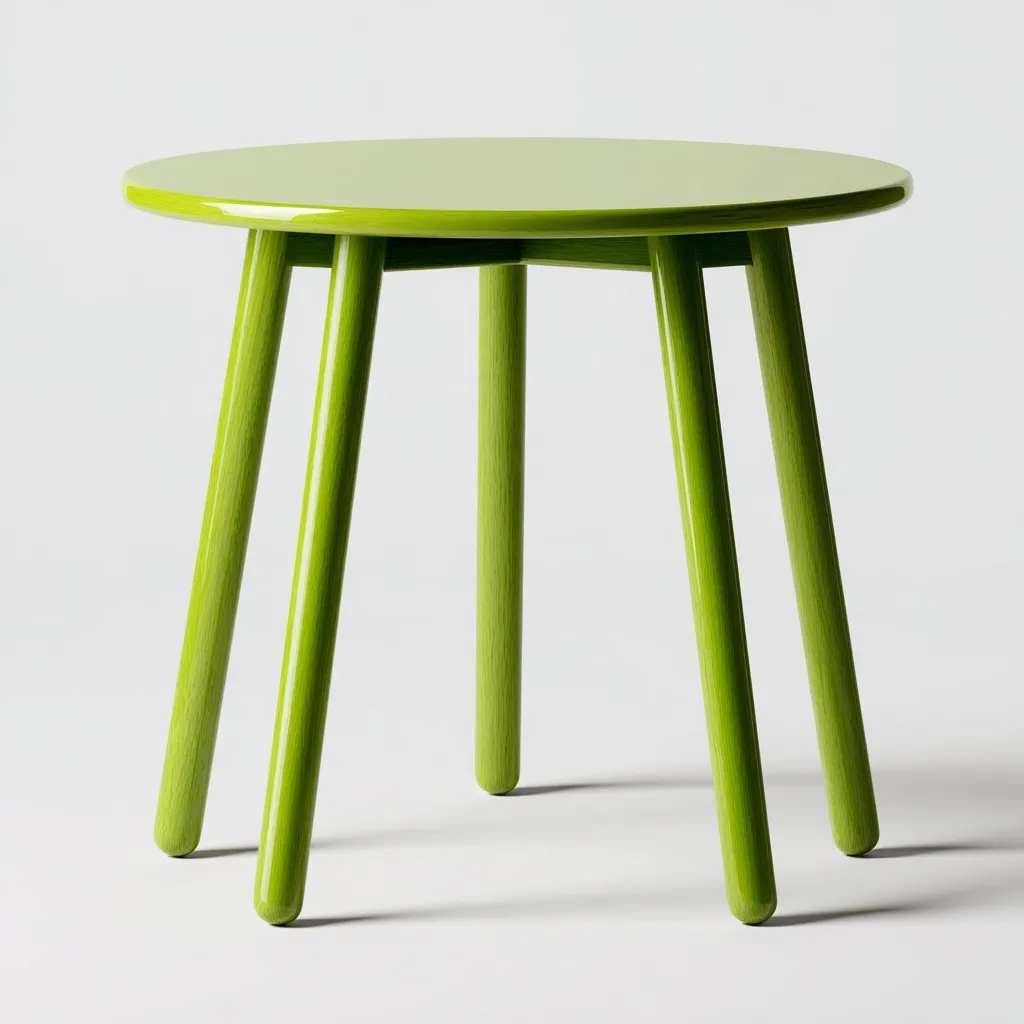 Tuintafel - massief hout - diameter 70x72 cm - groen - geschikt voor buiten - modern ontwerp-Decoroliq