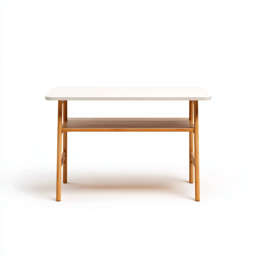 Bureau - Hout - 100x55x75 cm - Wit-Eiken - Scandinavisch ontwerp met opbergplank-Decoroliq