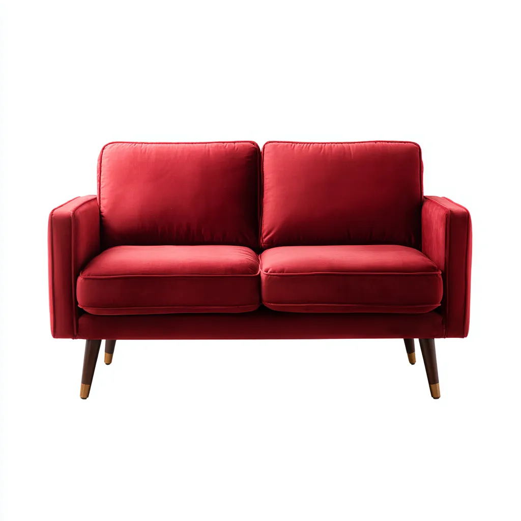Rechte bank fluweel 140x80x85 cm - rood - modern ontwerp-Decoroliq