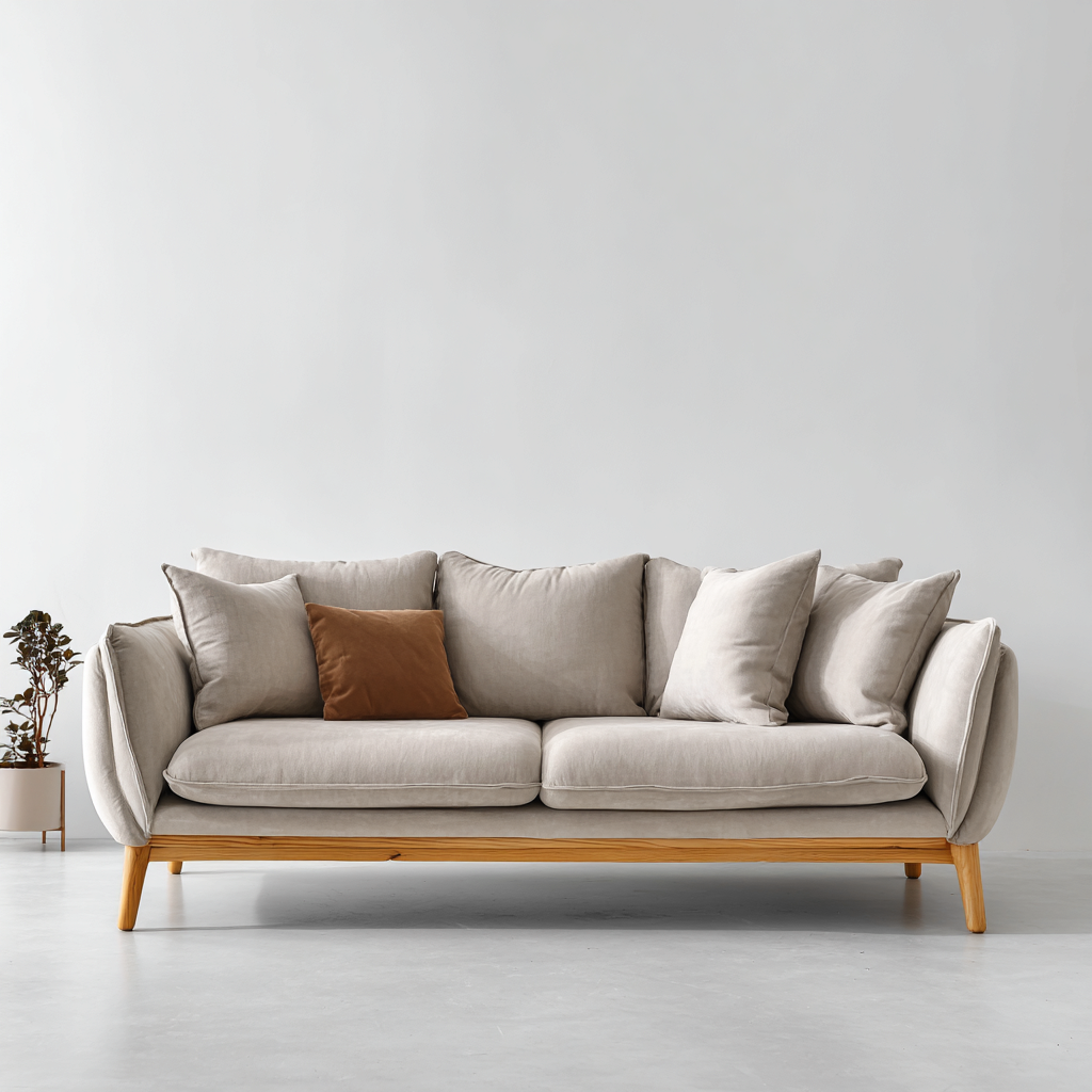 Rechte bank stof 200x90x85 cm - beige - modern Scandinavisch ontwerp-Decoroliq