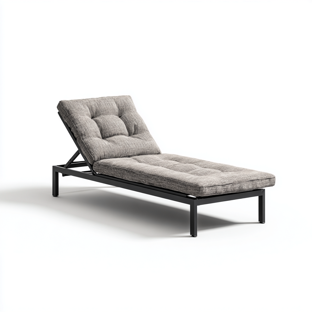 Ligstoel aluminium 200x70x88 cm - zwart-lichtgrijs - verstelbaar met kussens-Decoroliq
