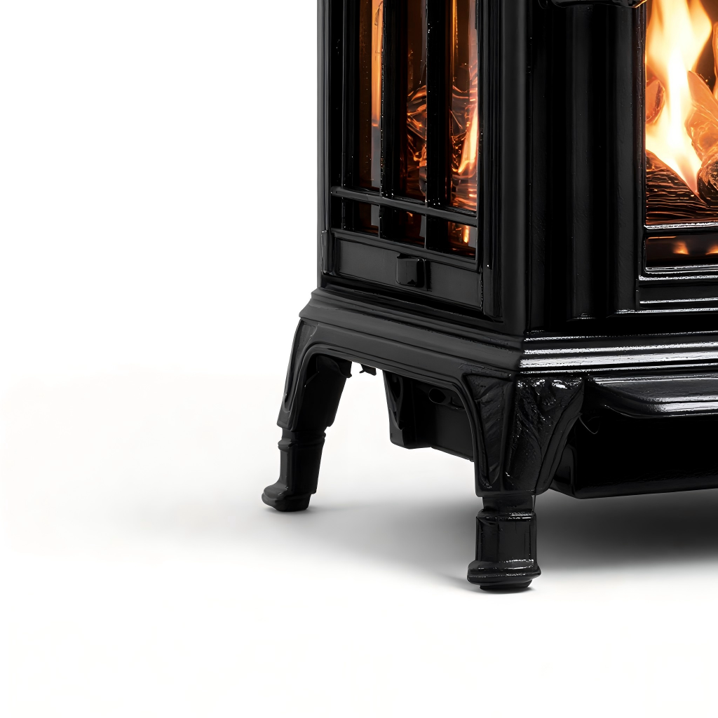 Caminetto a gas in ghisa 40x35x70 cm - nero - design classico