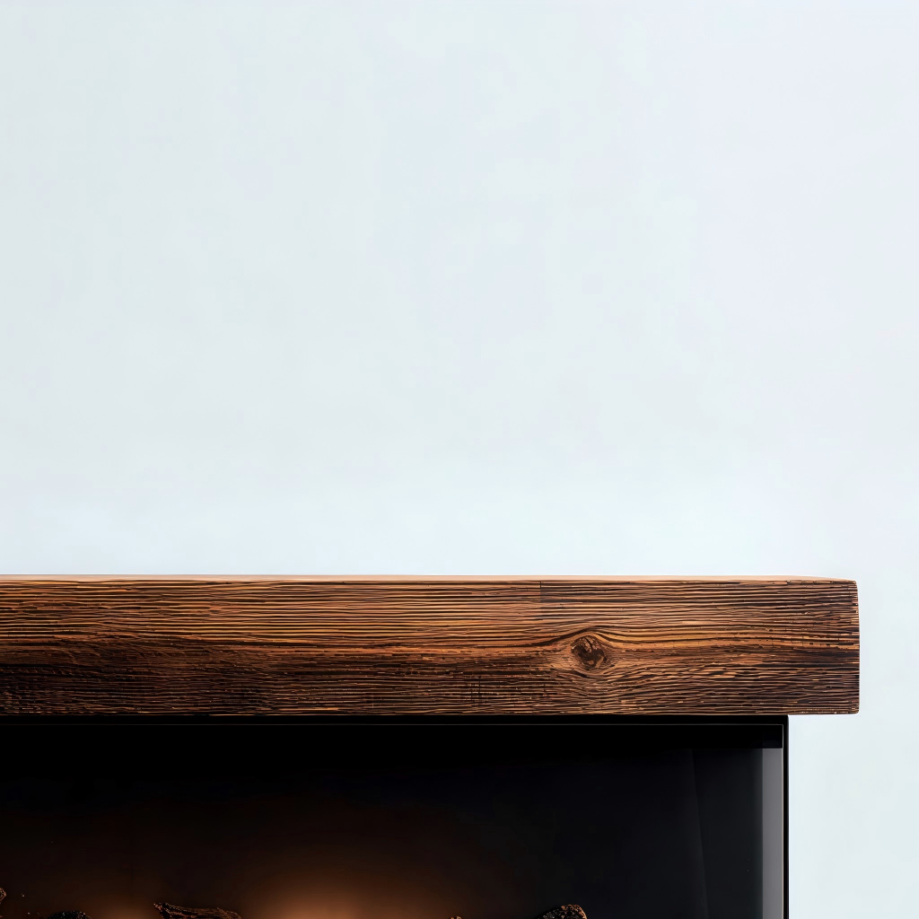 Caminetto elettrico 120x25x30 cm - legno naturale/nero - design moderno