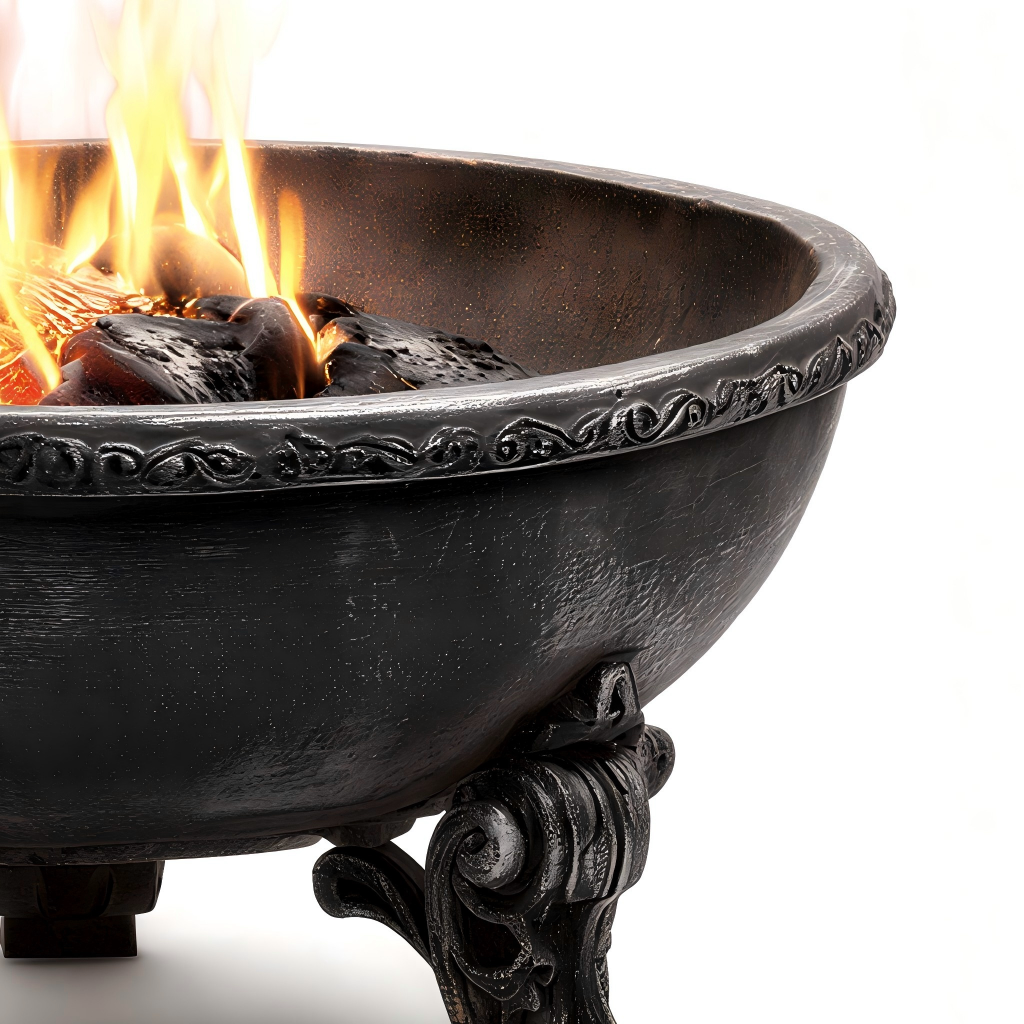 Braciere da esterno 62x62x40 cm - metallo - nero - stile vintage