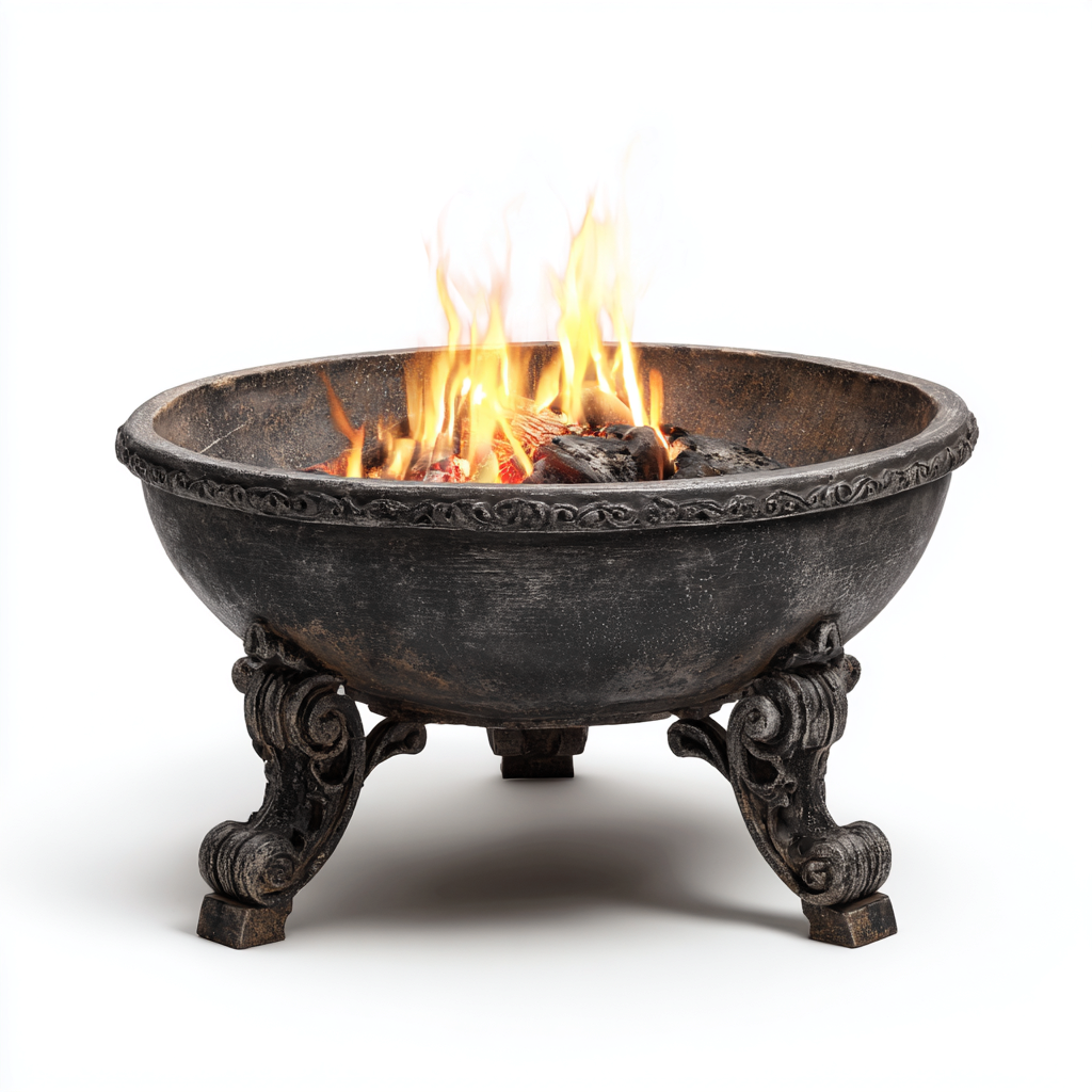Braciere da esterno 62x62x40 cm - metallo - nero - stile vintage