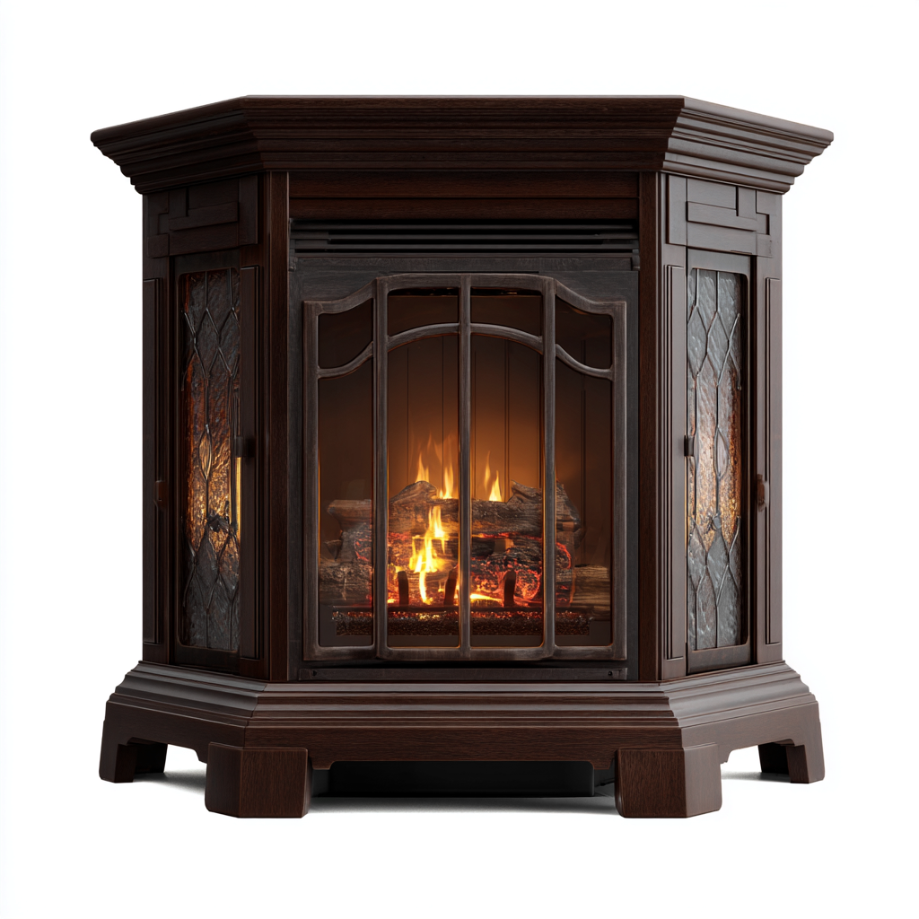 Caminetto elettrico legno 80x45x95 cm - marrone scuro - design classico