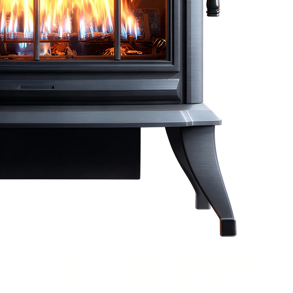 Caminetto a gas in metallo 70x35x85 cm - nero - design classico