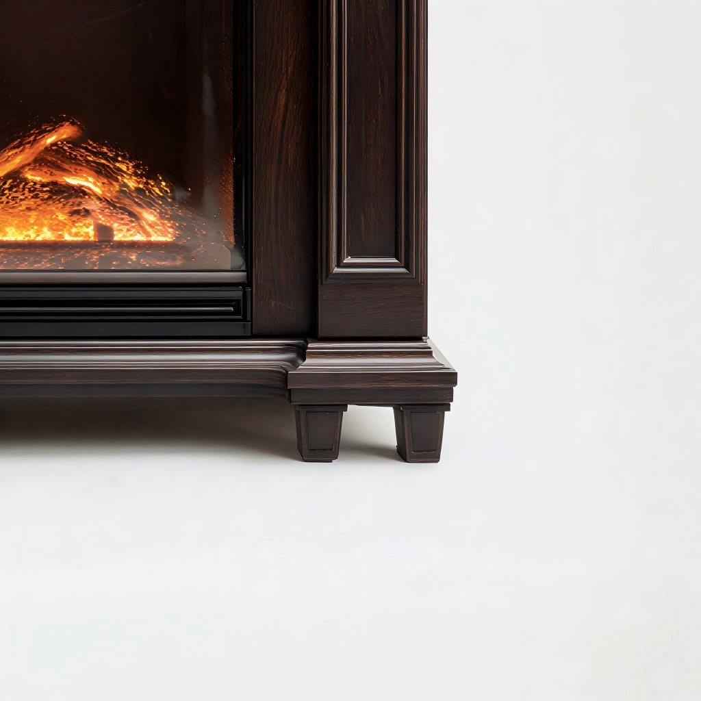 Caminetto elettrico legno 90x32x85 cm - marrone scuro - stile classico