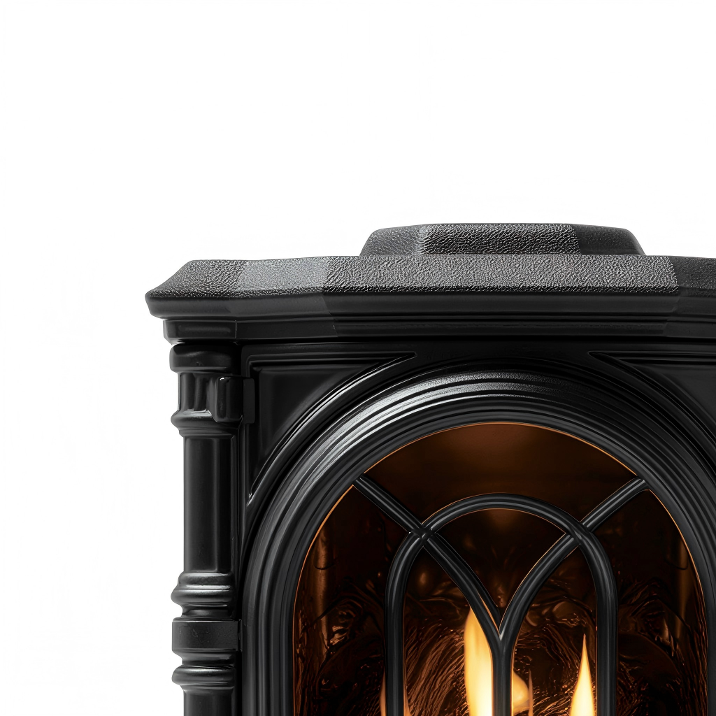 Caminetto a gas acciaio 45x30x60 cm - nero - stile classico