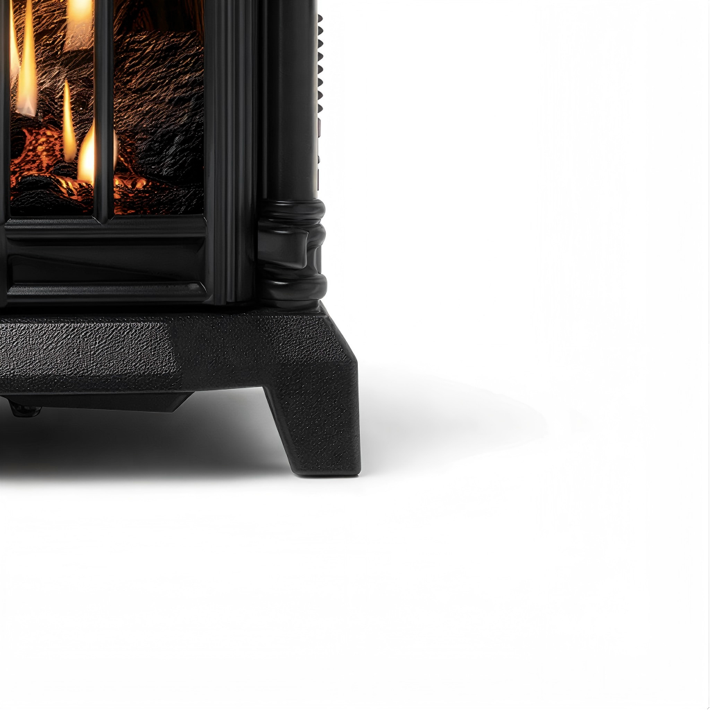 Caminetto a gas acciaio 45x30x60 cm - nero - stile classico