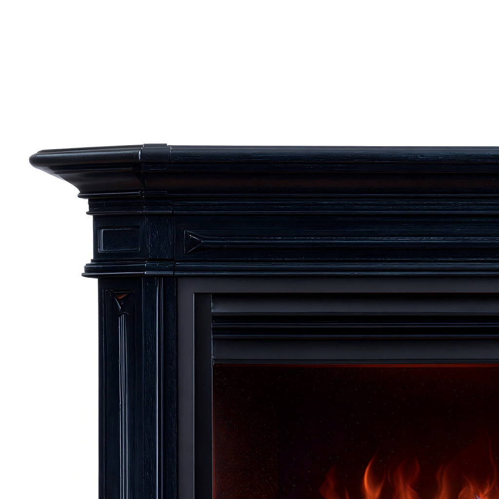 Caminetto elettrico 110x35x90 cm - nero - design classico