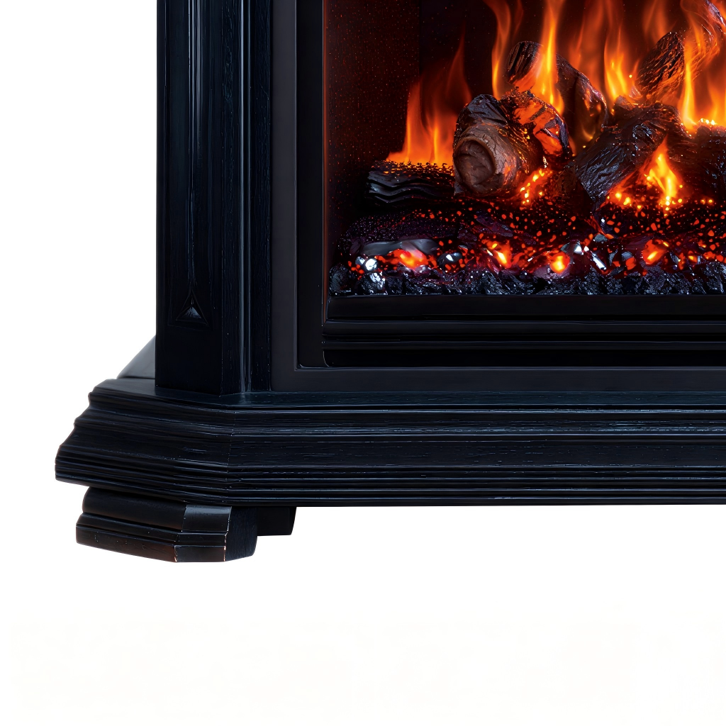 Caminetto elettrico 110x35x90 cm - nero - design classico