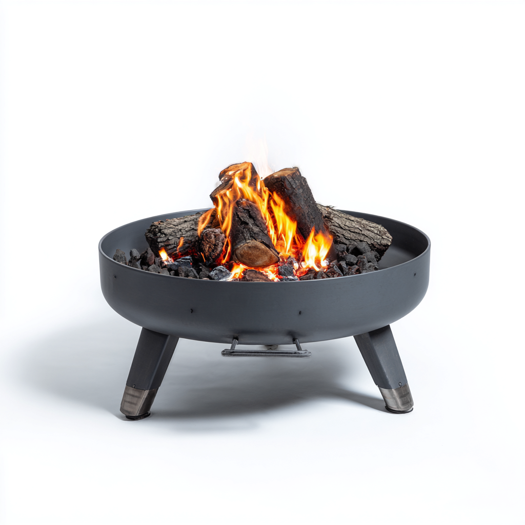 Braciere da esterno 70x70x42 cm - metallo - grigio scuro - design moderno