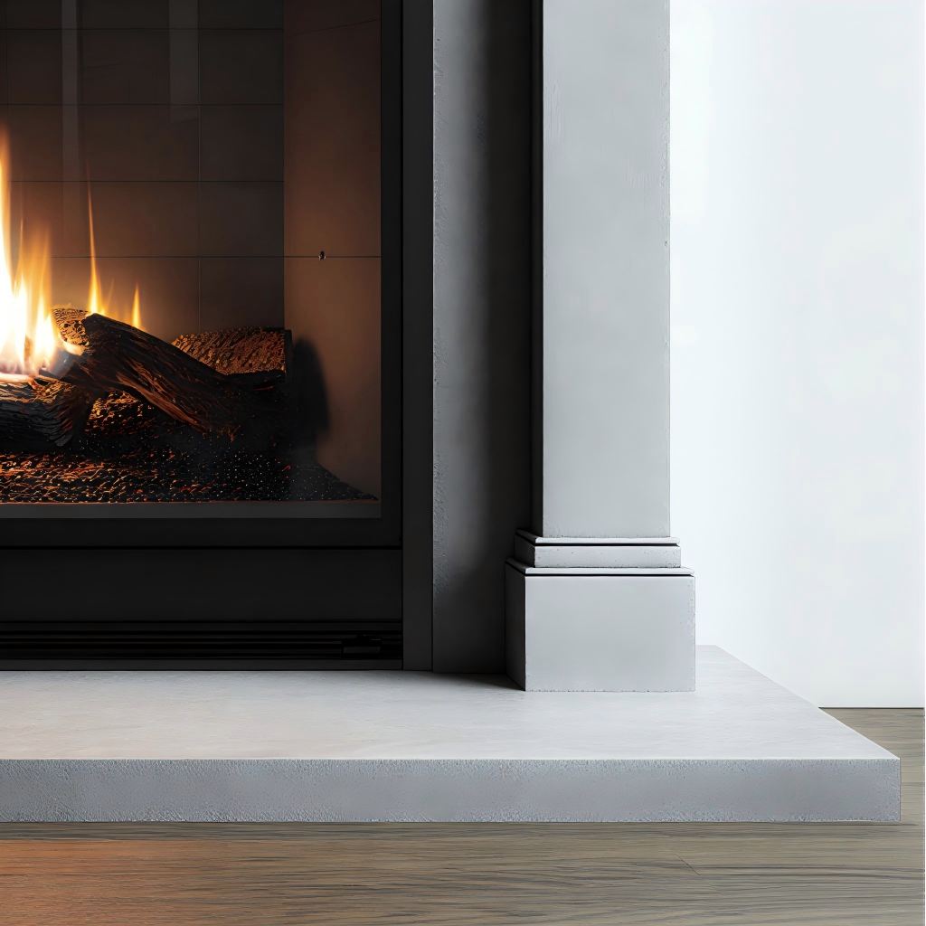 Caminetto a gas da incasso 120x40x100 cm - grigio/nero - design moderno