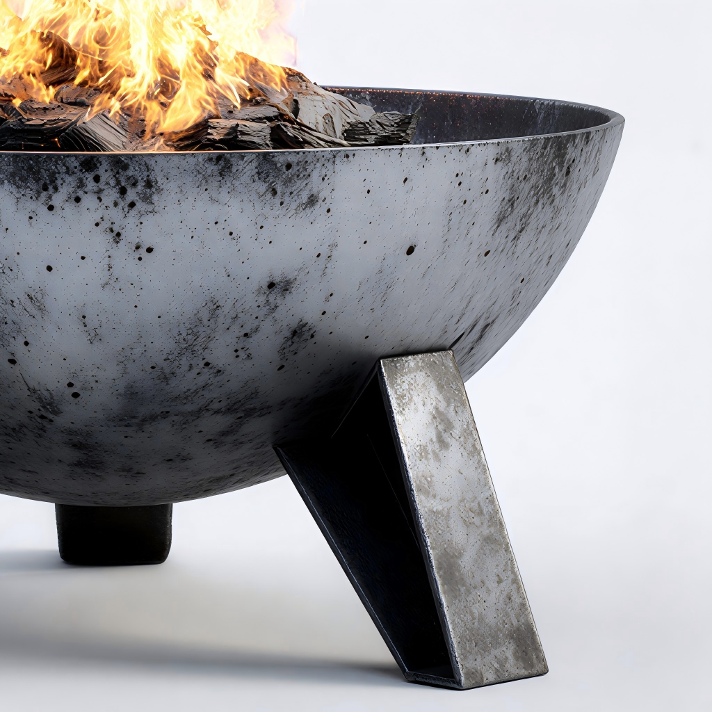 Braciere da esterno 68x68x45 cm - metallo - grigio scuro - stile industriale