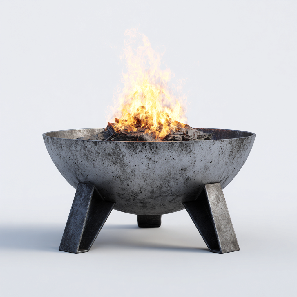 Braciere da esterno 68x68x45 cm - metallo - grigio scuro - stile industriale