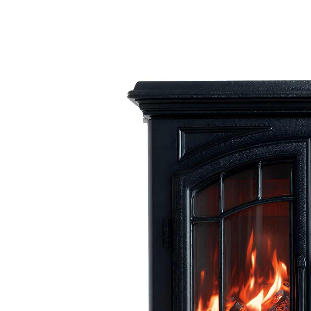 Caminetto a gas acciaio 60x35x75 cm - nero - stile tradizionale