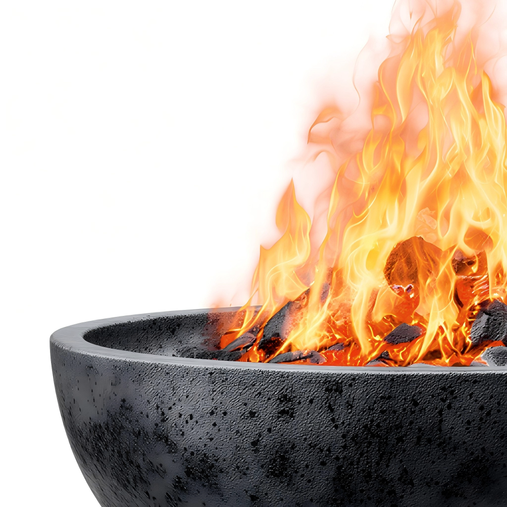 Braciere da esterno in composito 58x58x44 cm - nero - stile naturale