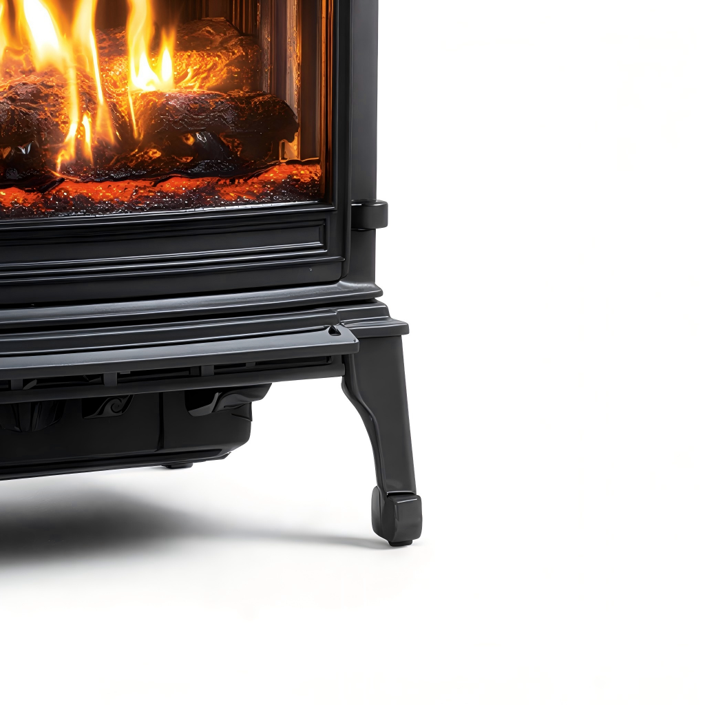 Caminetto a gas acciaio 60x40x75 cm - nero - stile classico