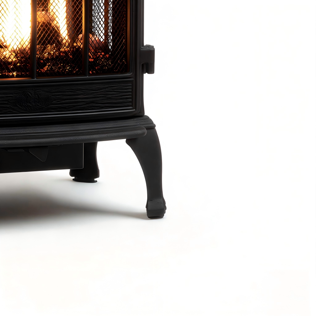 Caminetto a gas acciaio 48x35x70 cm - nero - design classico