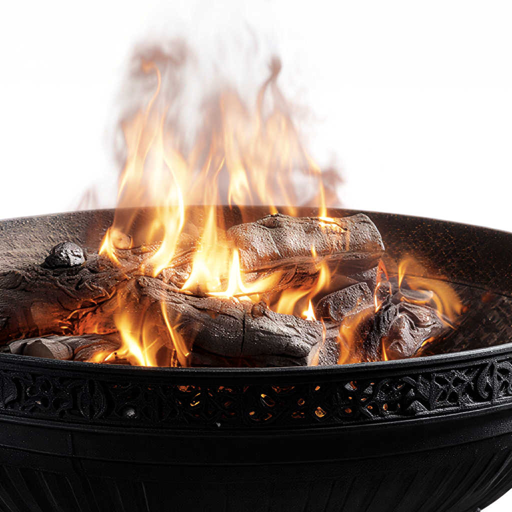 Braciere da esterno in ghisa 64x64x46 cm - nero - stile vintage