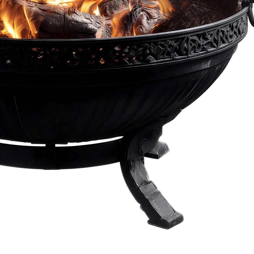 Braciere da esterno in ghisa 64x64x46 cm - nero - stile vintage