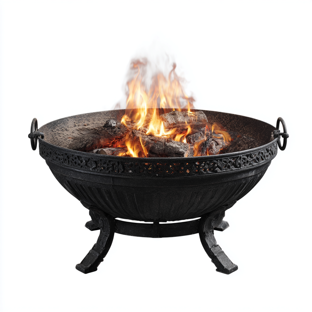 Braciere da esterno in ghisa 64x64x46 cm - nero - stile vintage