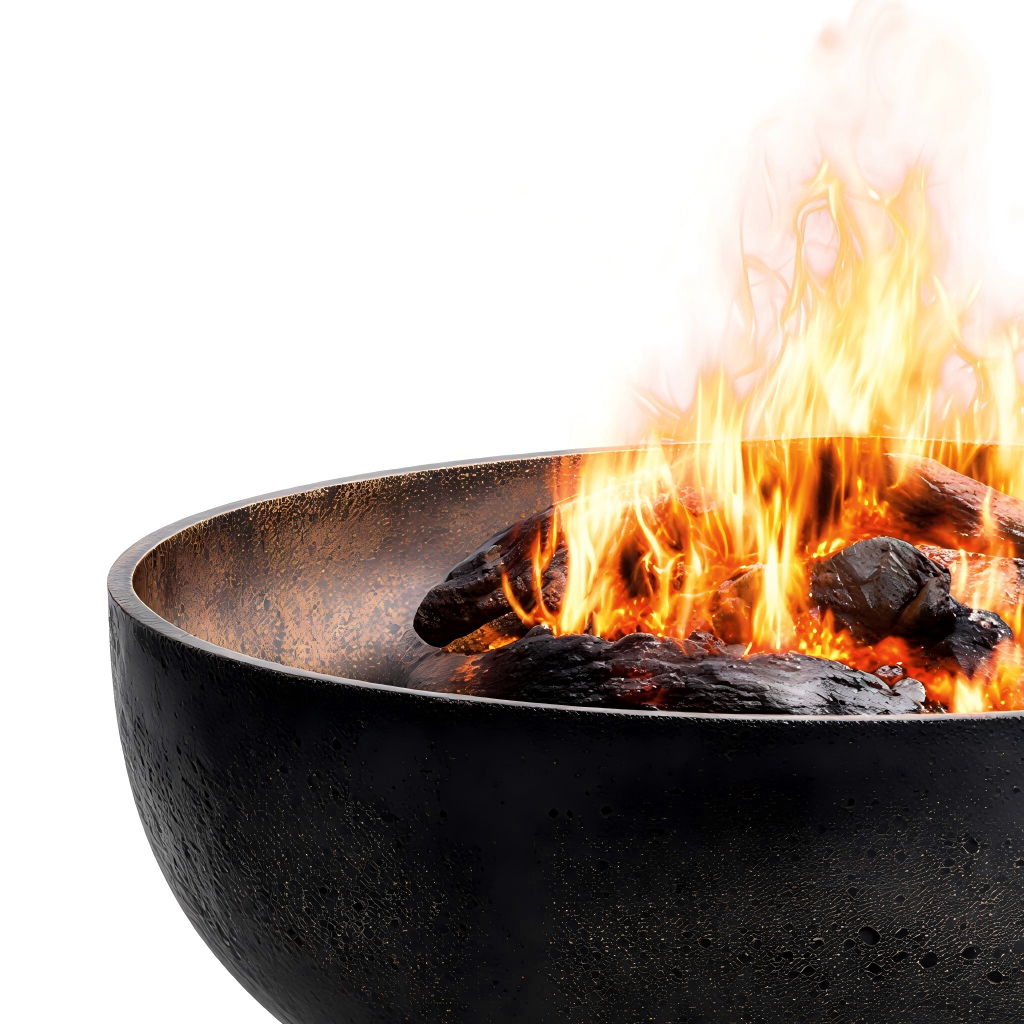 Braciere da esterno in acciaio 55x55x48 cm - nero - stile rustico
