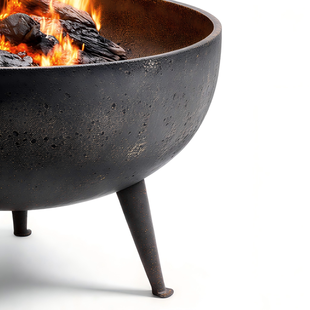 Braciere da esterno in acciaio 55x55x48 cm - nero - stile rustico