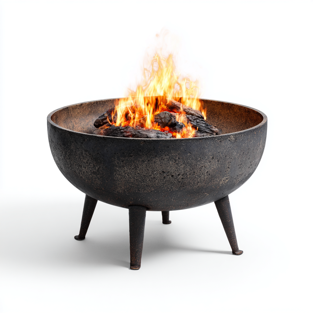 Braciere da esterno in acciaio 55x55x48 cm - nero - stile rustico