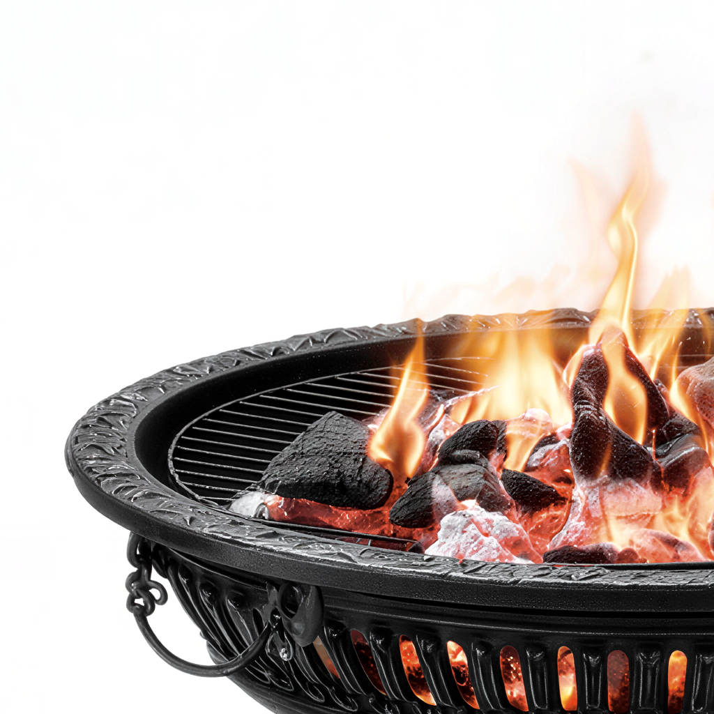 Braciere da esterno 67x67x42 cm - metallo - nero - stile classico