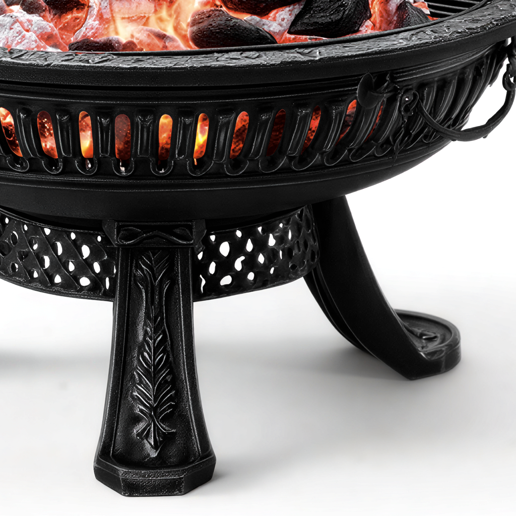 Braciere da esterno 67x67x42 cm - metallo - nero - stile classico