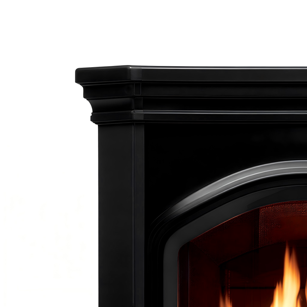 Caminetto a gas acciaio 70x30x85 cm - nero - design classico