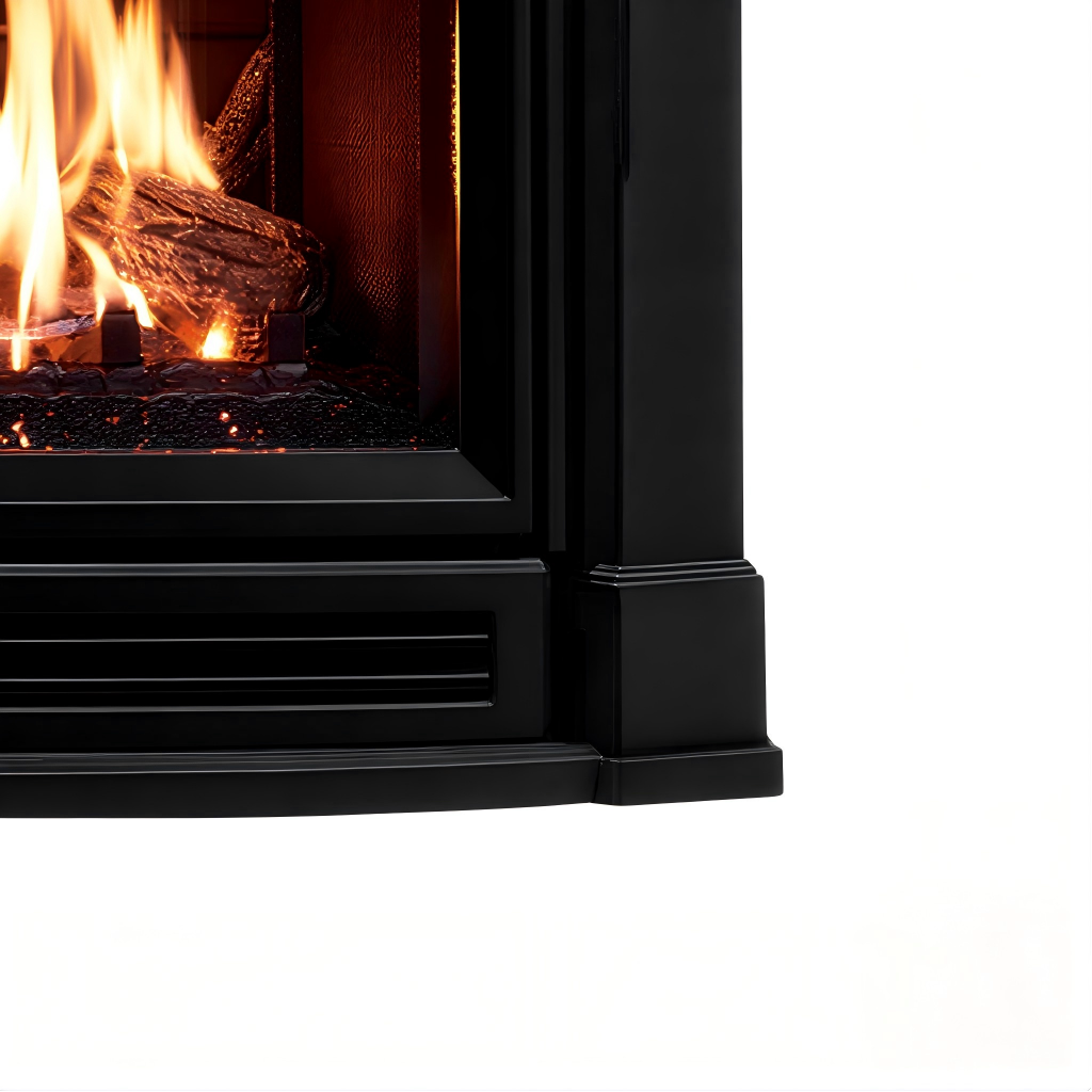 Caminetto a gas acciaio 70x30x85 cm - nero - design classico