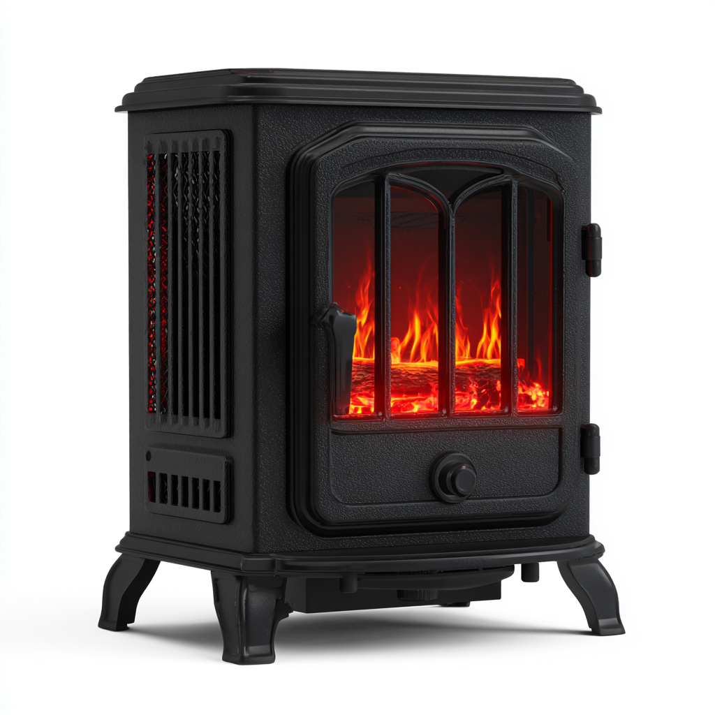 Caminetto a gas 115x40x100 cm - metallo - nero - design classico