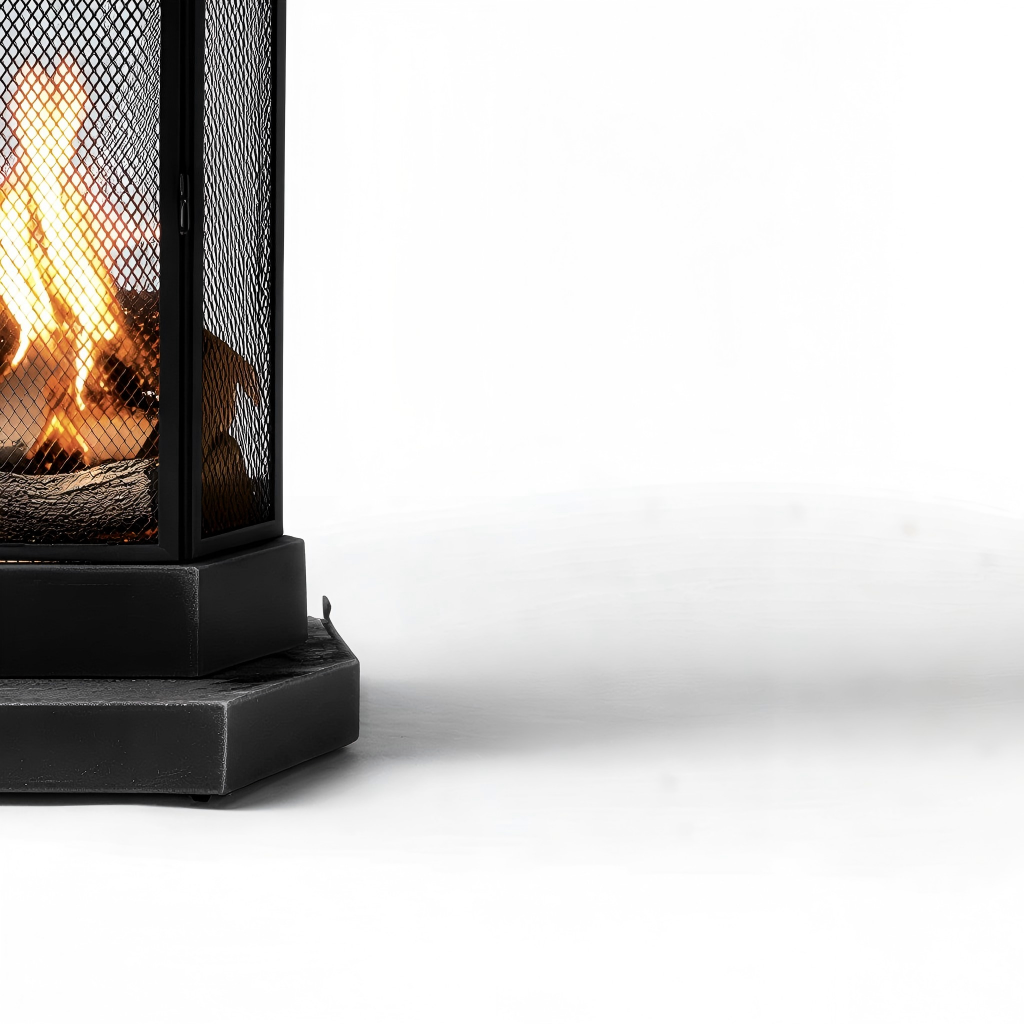 Caminetto da esterno 45x45x120 cm - metallo - nero - stile classico