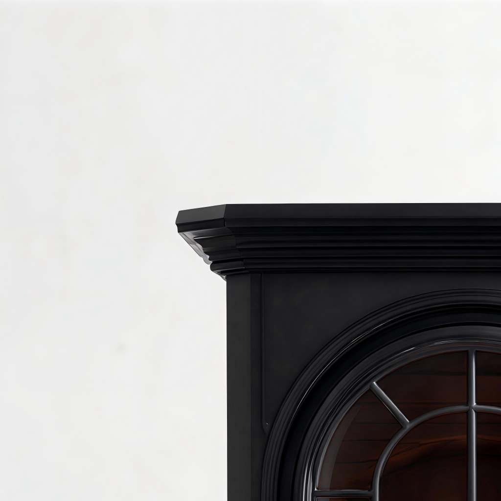 Caminetto a gas in metallo 68x34x82 cm - nero - design classico