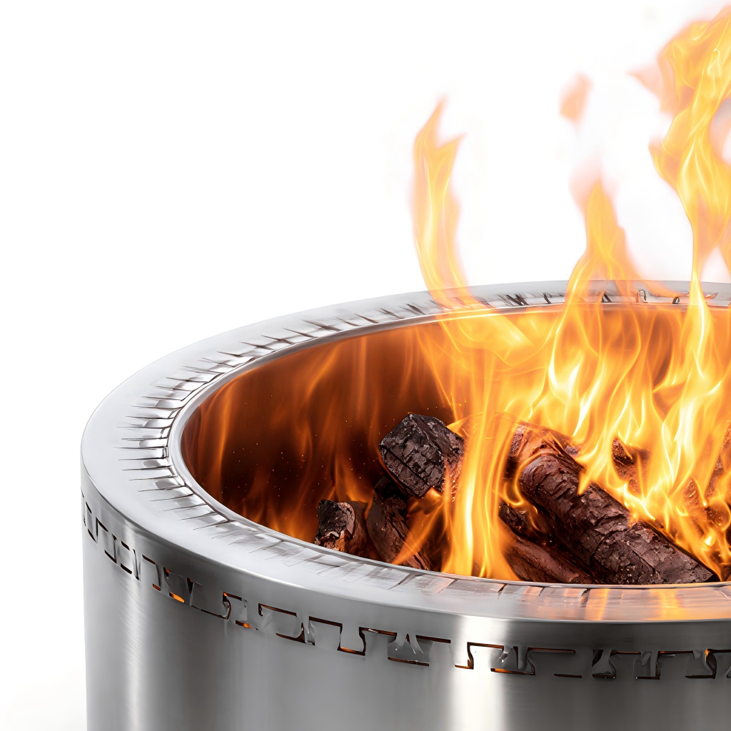 Braciere da esterno in acciaio inox 63x63x38 cm - argento - stile moderno