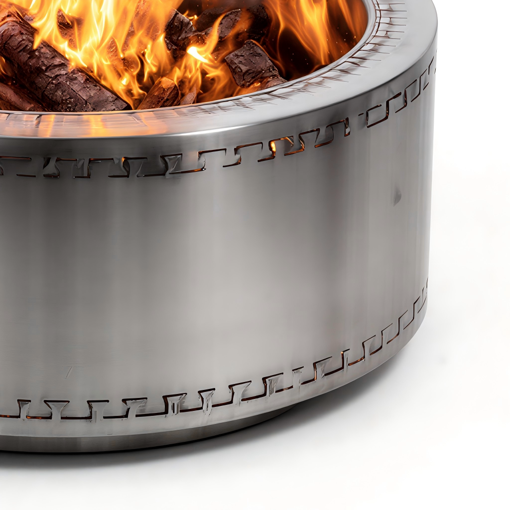 Braciere da esterno in acciaio inox 63x63x38 cm - argento - stile moderno