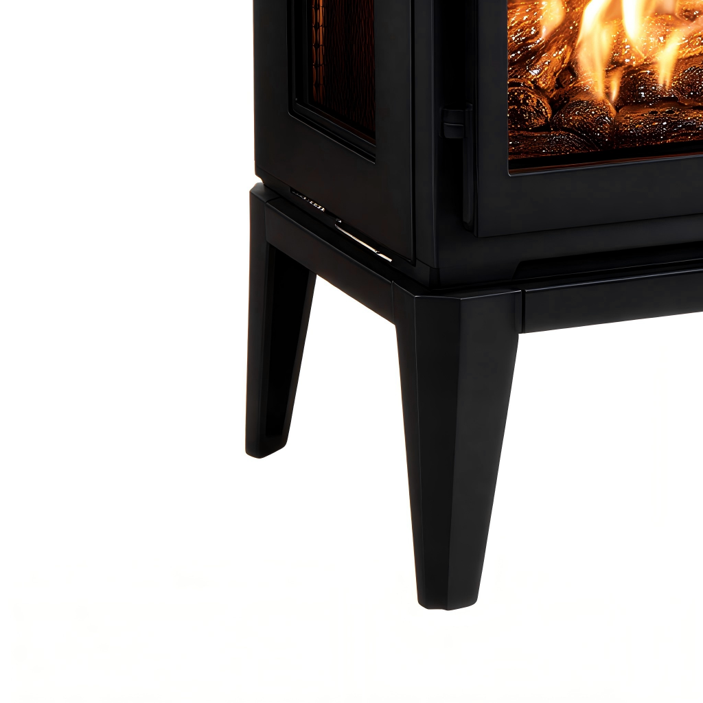 Caminetto a gas acciaio 60x40x85 cm - nero - struttura moderna