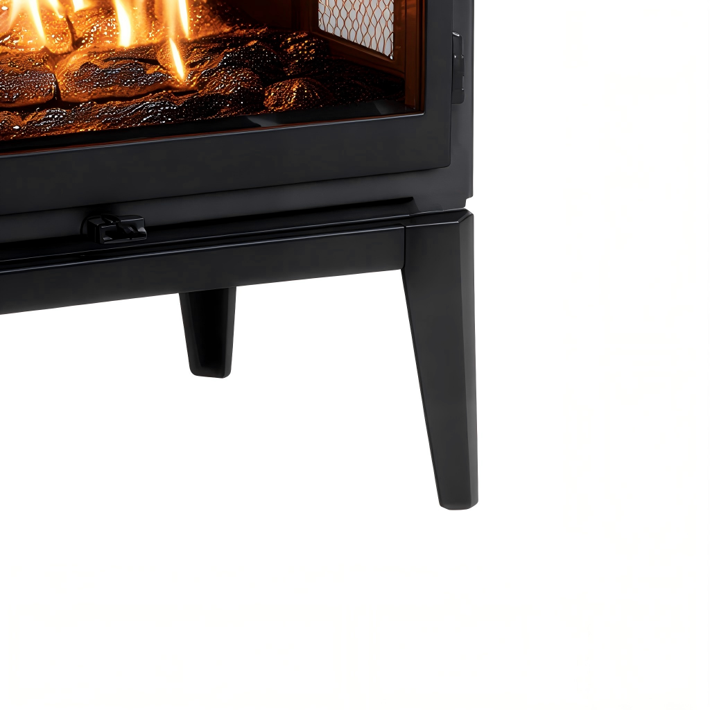 Caminetto a gas acciaio 60x40x85 cm - nero - struttura moderna