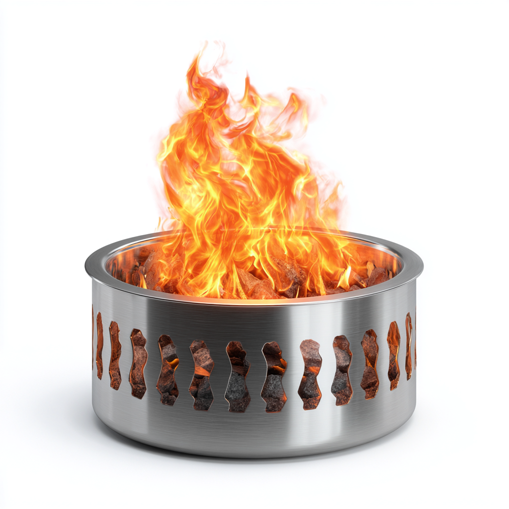 Braciere da esterno 58x58x32 cm - acciaio inox - argento - design moderno