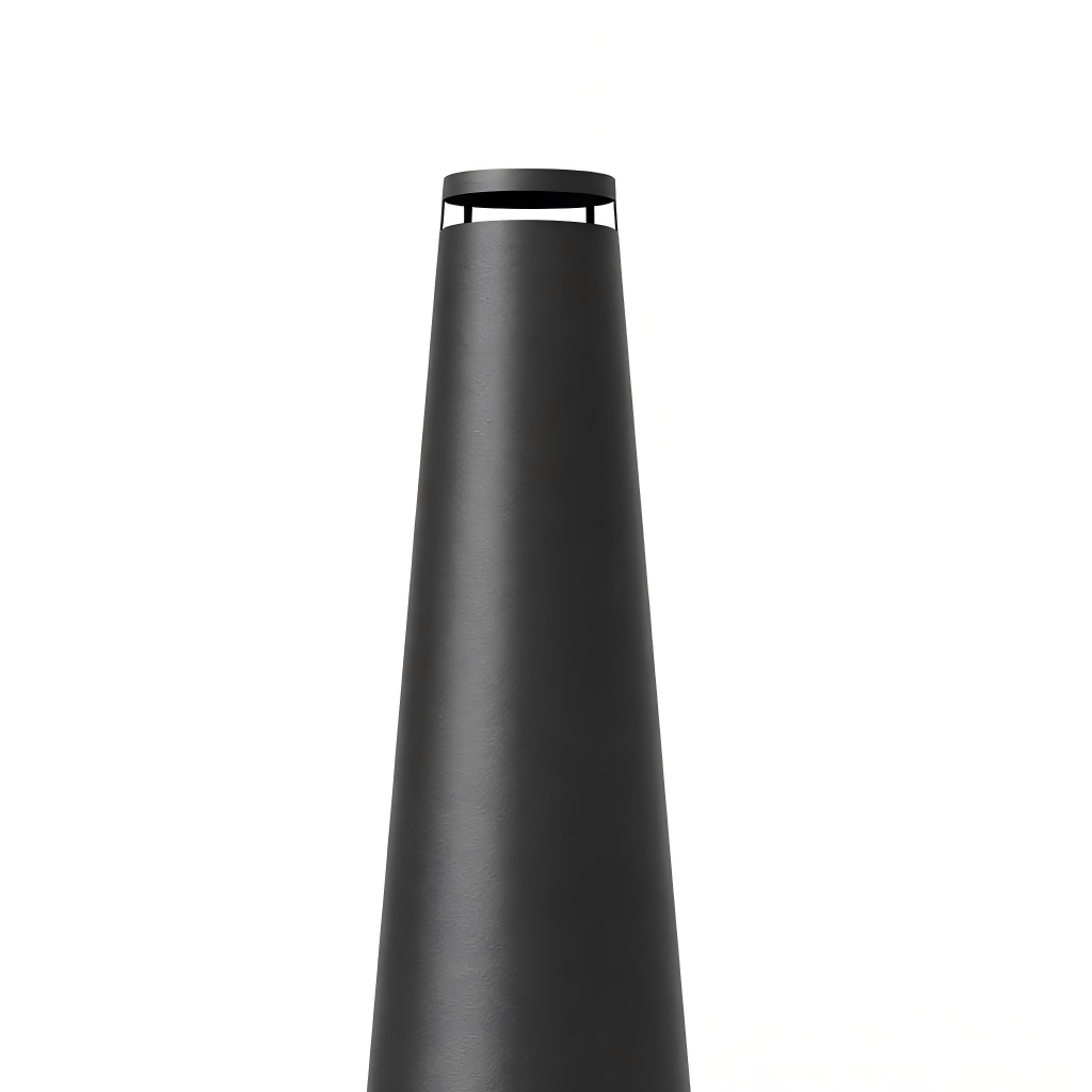 Caminetto da esterno in acciaio 38x38x142 cm - nero - stile moderno