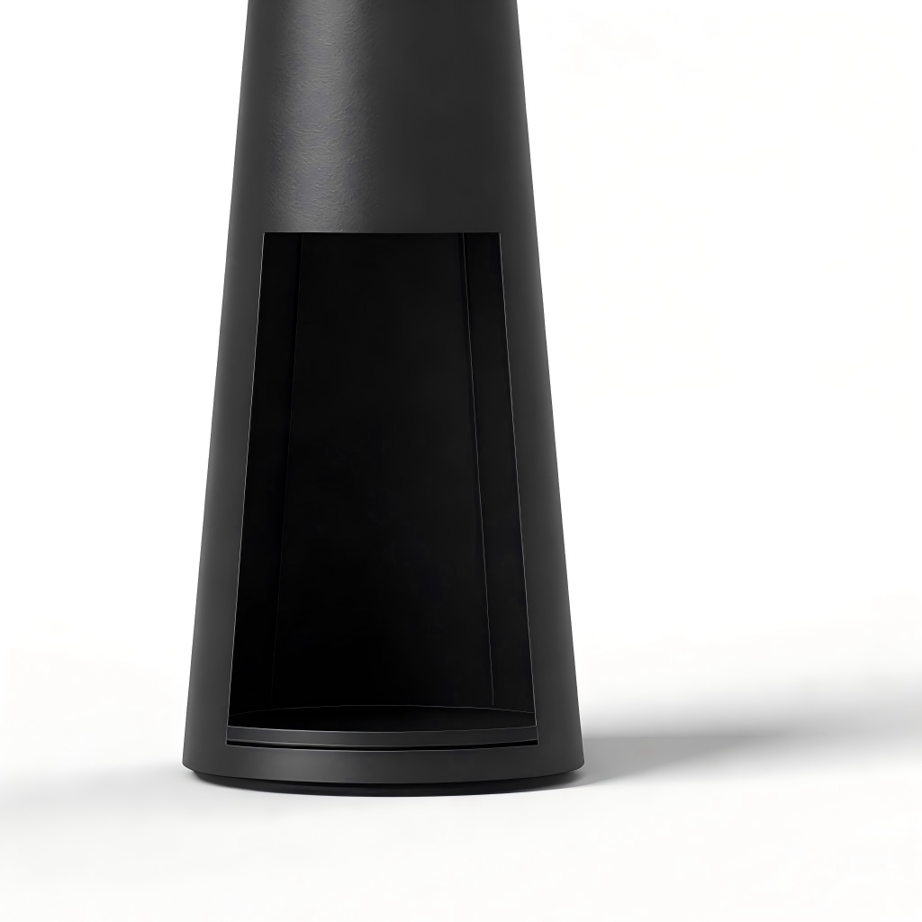 Caminetto da esterno in acciaio 38x38x142 cm - nero - stile moderno