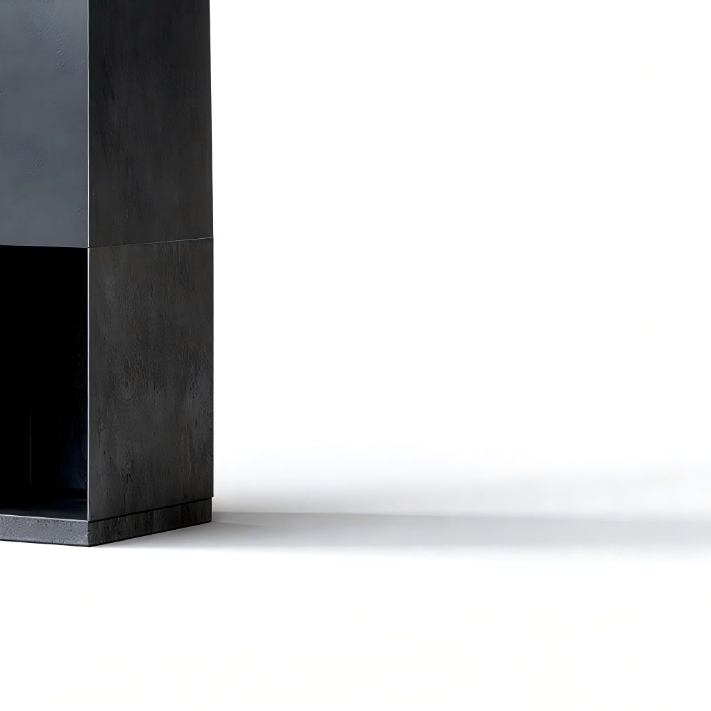 Caminetto da esterno 40x40x160 cm - metallo - grigio scuro - design moderno