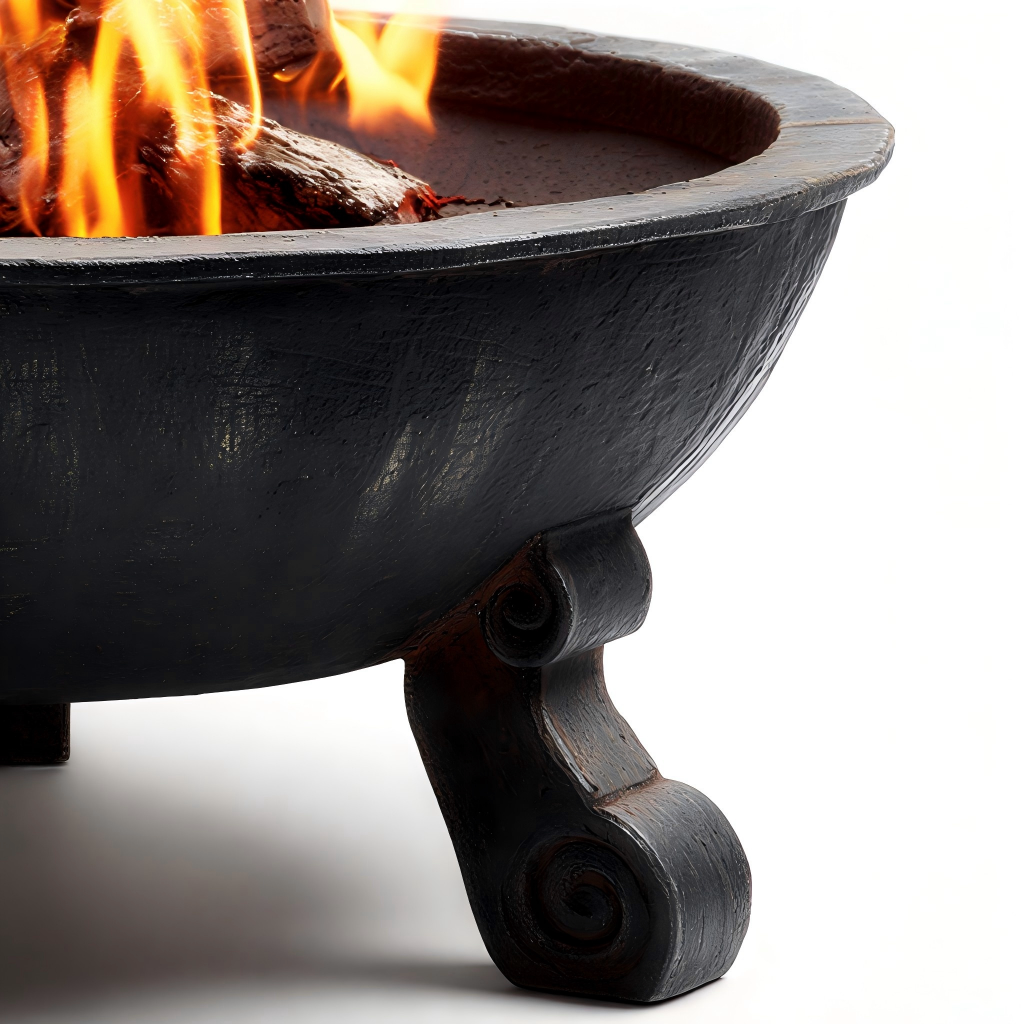 Braciere da esterno 58x58x36 cm - metallo - nero - stile rustico