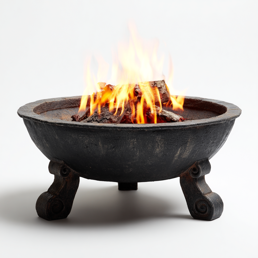 Braciere da esterno 58x58x36 cm - metallo - nero - stile rustico