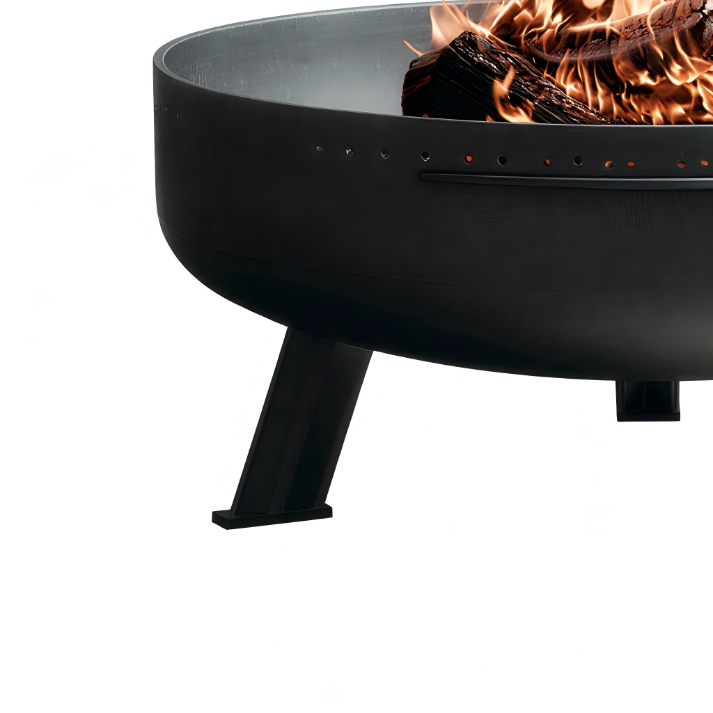 Braciere da esterno in acciaio 70x70x38 cm - nero - design minimalista