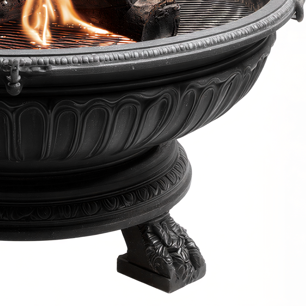 Braciere da esterno 64x64x43 cm - metallo - nero - stile classico